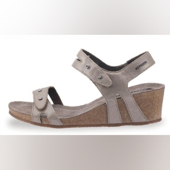 Mephisto Shoes Mephisto Minoa Sandals Camel Wedge Cork Heel